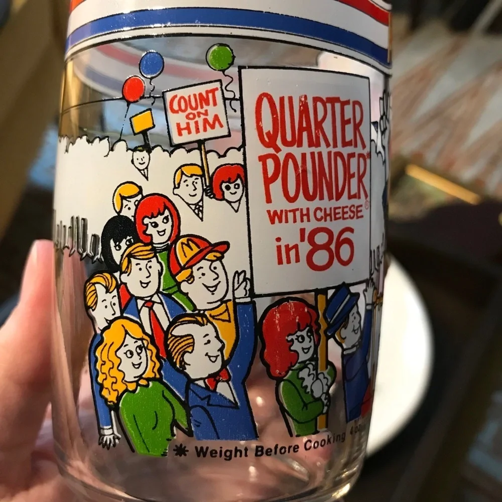 Vintage 1986 McDonald’s McVote Glass Cup